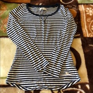 Girls L navy striped Abercrombie kids shirt